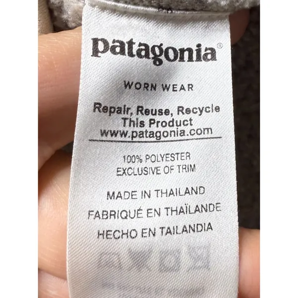 Patagonia Better Sweater Women‎ Sz S Beige/Gray 1/4 Zip Fleece Jacket Pullover - Image 6