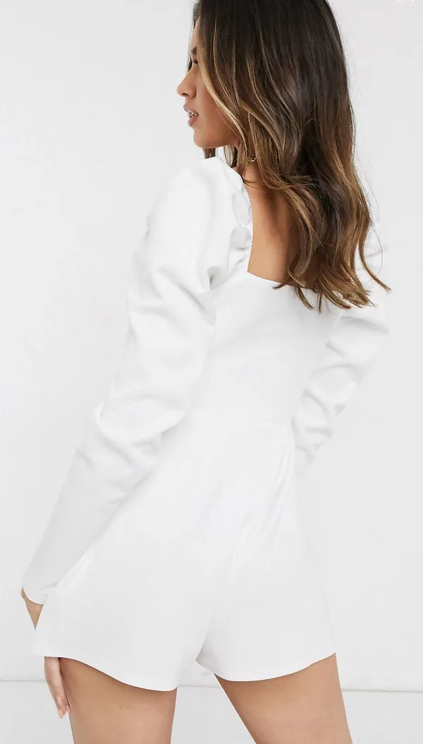 ASOS White LS Romper - Image 2