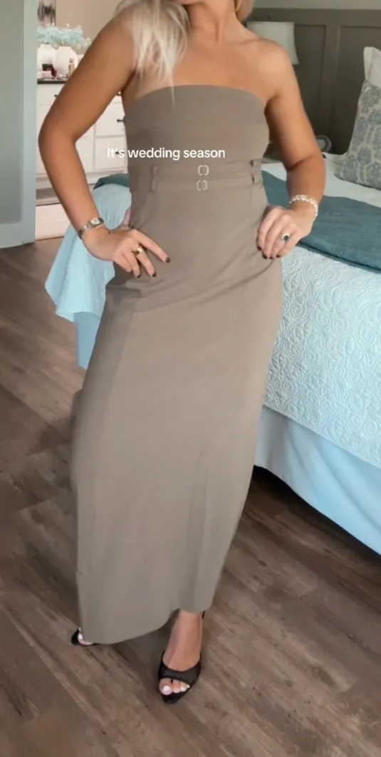 Revolve 4th & Reckless Stephanie Dress Khaki - Image 3