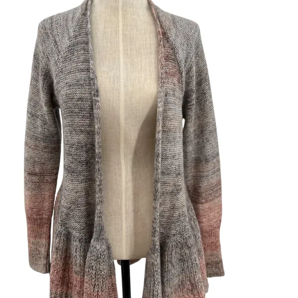 Anthropolgie‎ Knitted and Knotted Cody Peplum Cardigan Sweater Red Size Small - Image 5