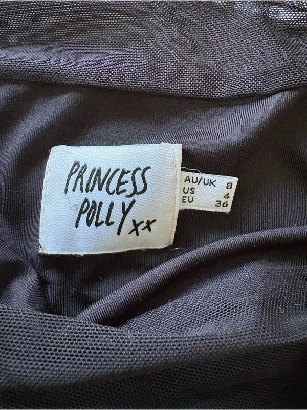 Princess Polly Black Ruched Mesh Mini Dress - Image 3
