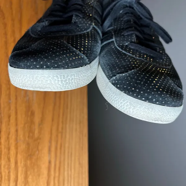 Adidas Originals Gazelle‎ Suede Polka Dots Black Silver Size 8 - Image 6