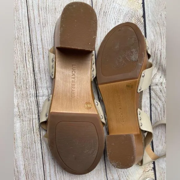 Lucky Brand Hadilla Women’s Tan Leather Platform Sandal With Studs Size 10M - Image 10