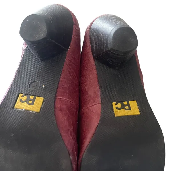 BC Women's Size 8 Red Textured Leather Grunge‎ Steam Punk Cone Heels - Image 12