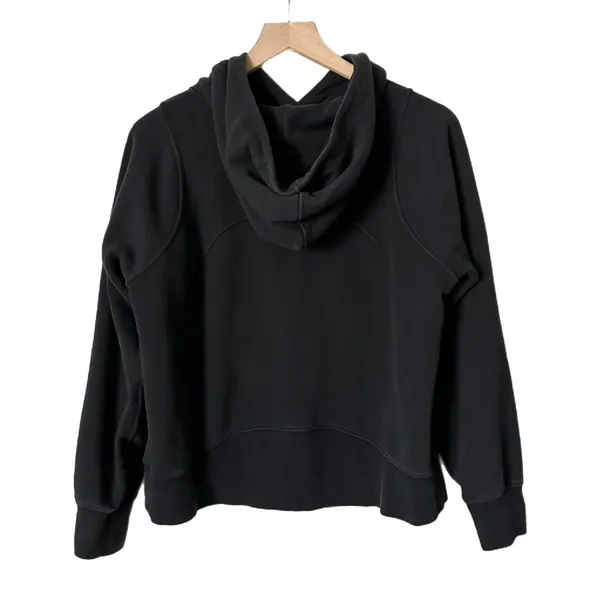 Lululemon Loungeful Pullover Hoodie Cotton Blend Black Kangaroo Pocket Size 6 - Image 2