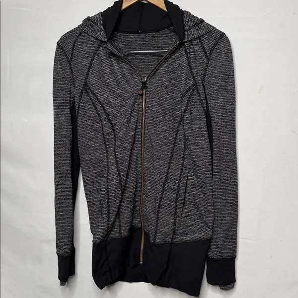 Lululemon Daily Practice Scuba weathered herringbone zip up hooded jacket 10 - Image 4