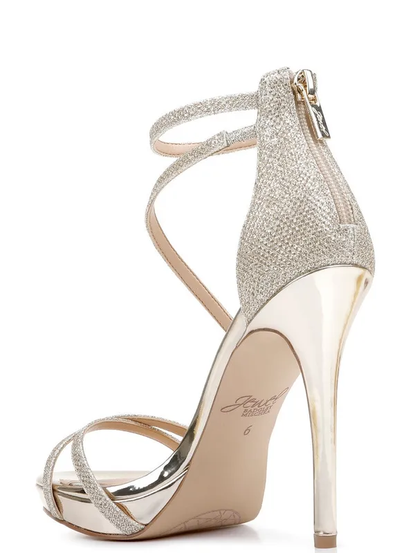 Jewel Badgley Mischka Galen Platform Glitter Evening Sandals – Size 9 - Image 3