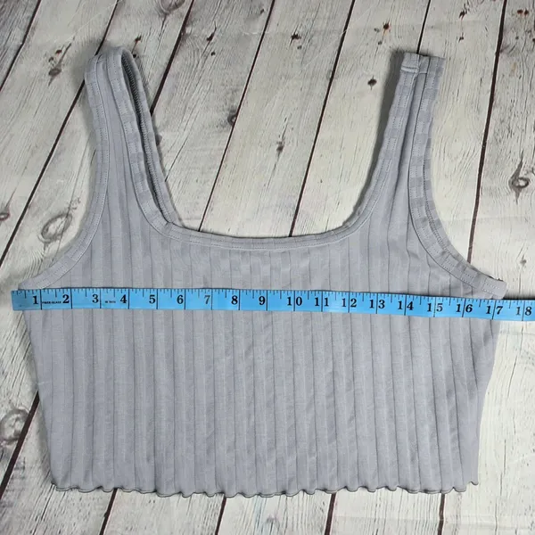 OFFLINE by Aerie OG Original Ribbed Crop Tank Top Grey‎ Large 7967001811 - Image 7