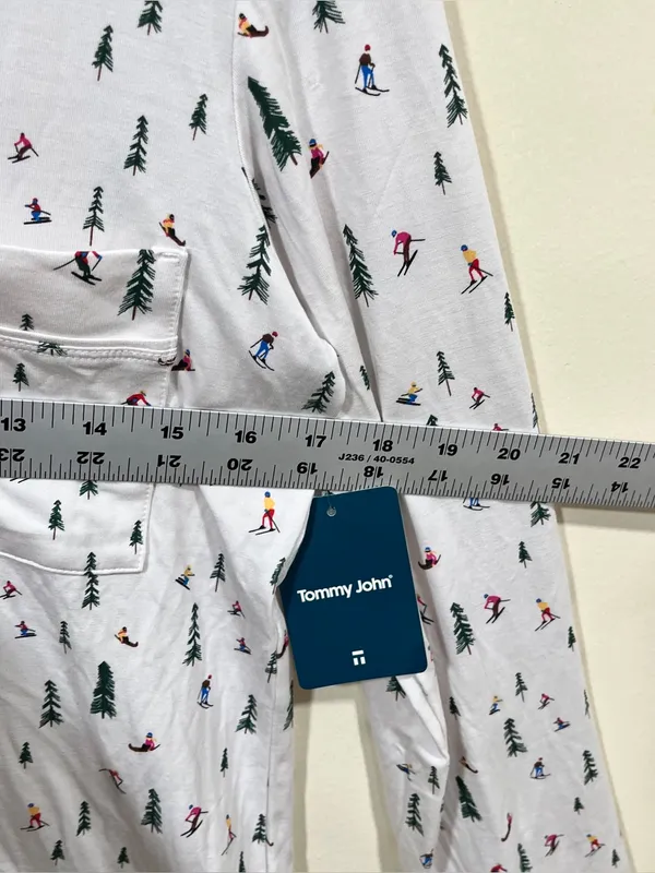 NWT Tommy John Downtime Printed Pajama Set ski mountain size XS - Image 12