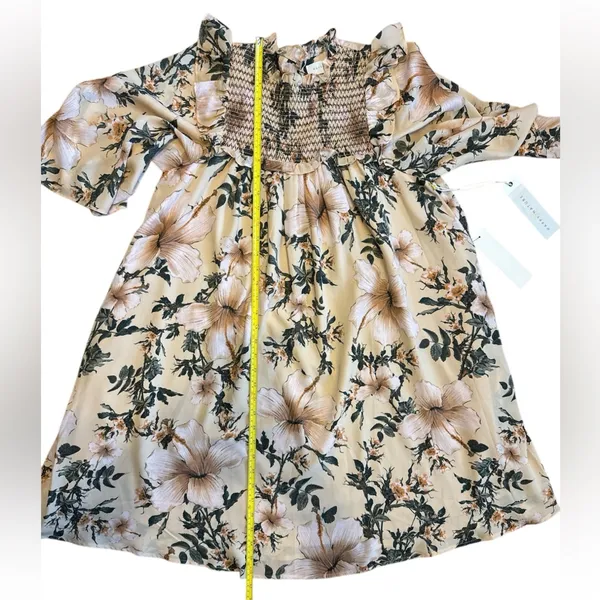 Happy x Nature Kate Hudson Smocked Floral Knee Length Dress‎ NWT Boho Small - Image 9