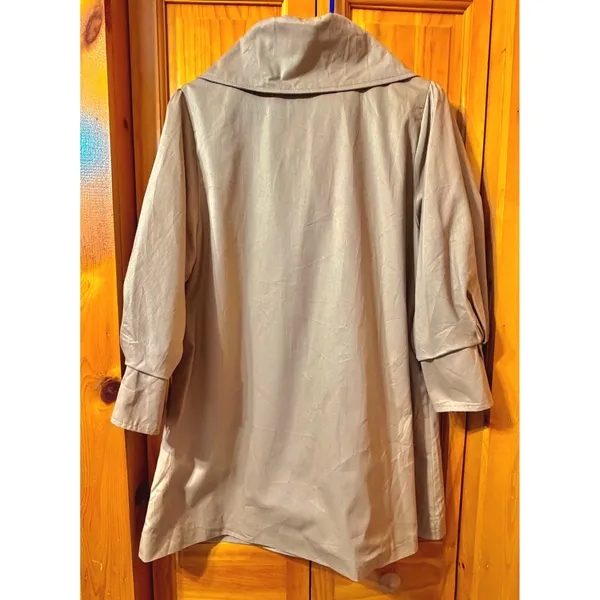 Hazel Anthropologie Beige Swing Coat Balloon Sleeve Peter Pan Collar Medium NWOT - Image 5
