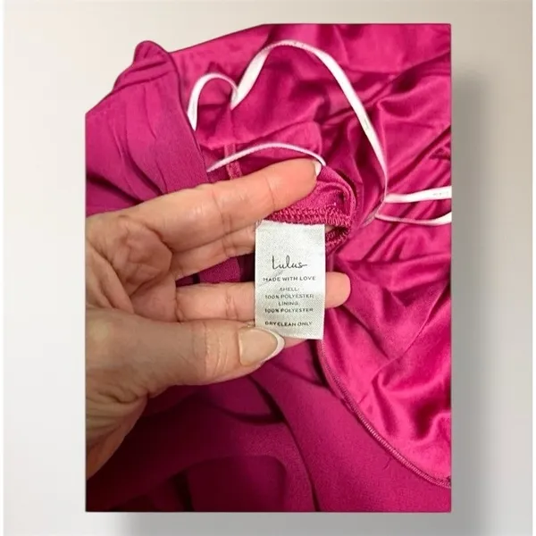 Lulus Heavenly Hues M Magenta Maxi Dress‎ Deep V Side Slit Formal Homecoming - Image 9