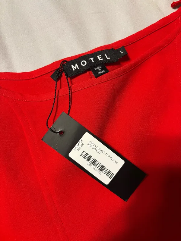 Motel Kaida corset top in red - Image 4