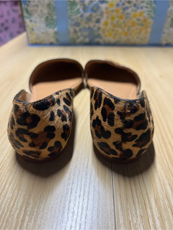 J.Crew Zoe Leopard Calf Hair d’Orsay Flats Size 6 - Image 10