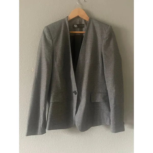 ZARA‎ TAILORED HOUNDSTOOTH BLAZER - Image 6
