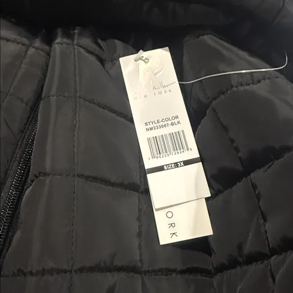 NWT Nicole Miller Black Quilted Bomber Jacket SZ-3X - Image 5