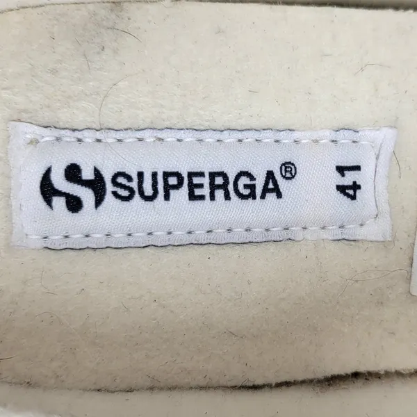 SuperGA Teddy Shearling Mule Sneakers US 9.5 Ivory Slip On Sherpa Boucle Cozy - Image 8