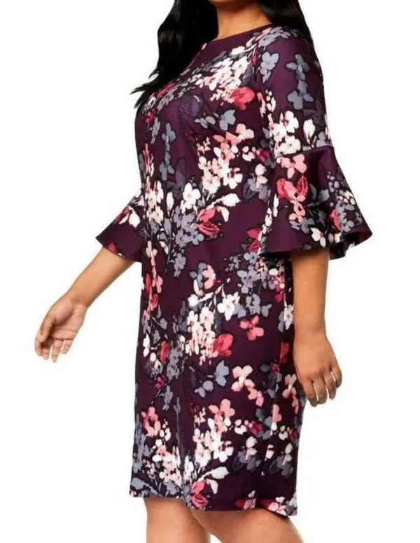 Calvin Klein Velvet Floral Dress Size 4 - Image 2