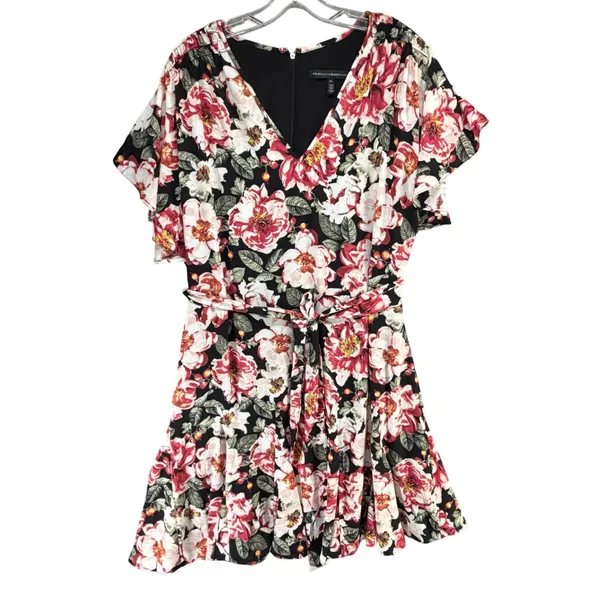 White House Black Market Fit & Flare Dress Womens XL Multicolor Floral Romantic - Image 2