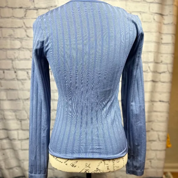Free People Lucky You Layering Scoop Neck Top Blue M/L - Image 9
