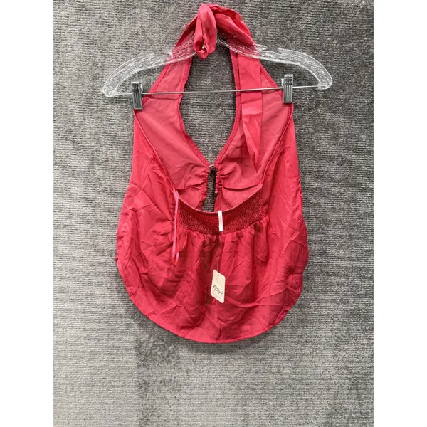Free People Halter Top Womens Medium Raspberry Pink OB1500111 Boho‎ Festival New - Image 2