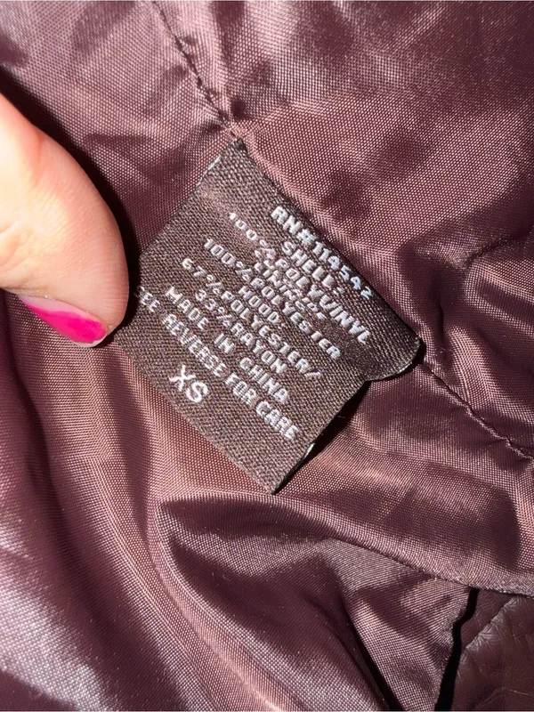 Jou Jou Brown Faux Leather Moto Jacket Zip Pockets Size XS - Image 7