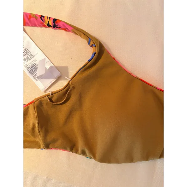 Billabong‎ Bikini Top Womens Medium Yellow Floral Excellent Scoop Neck XT301BBE - Image 10