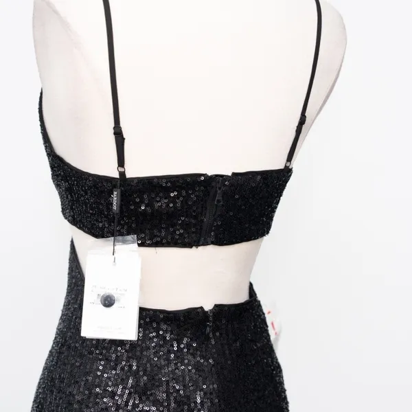 Bardot Black Sequin Cutout‎ Dress - Extra Small - Image 13