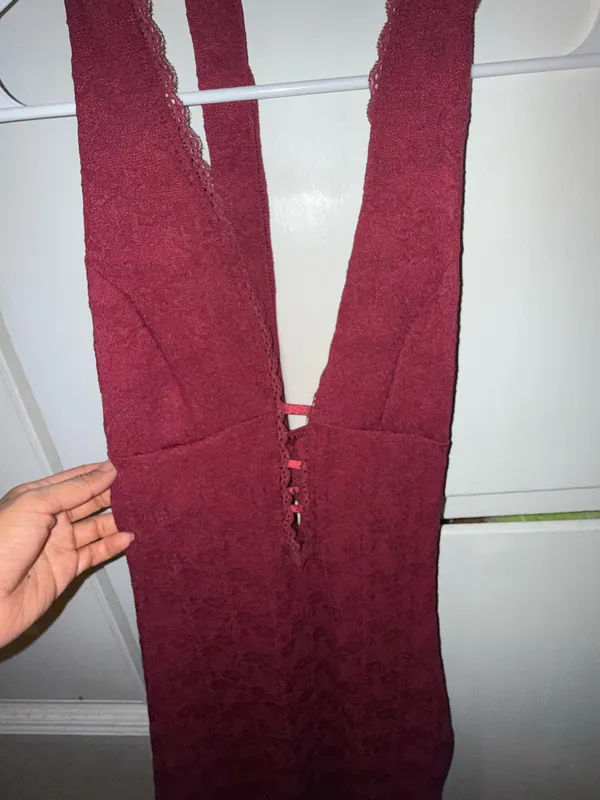 Lace burgandy dress Red Size M - Image 3