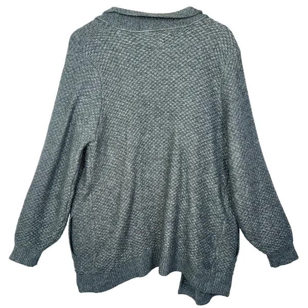 Abercrombie & Fitch Gray Wool Knit Open Front Long Sleeve Cardigan Sweater Sz L - Image 2