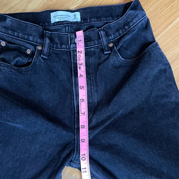 Abercrombie & Fitch The ’90s Relaxed High Rise Jeans Women’s Size 25 Black Straight Leg - Image 6