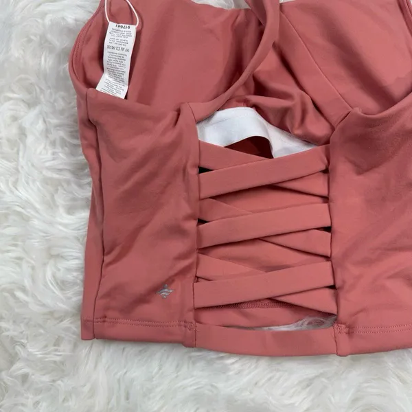 Halara Crisscross Backless Built In Bra Tank Top Blooming Dahlia Size XXS - Image 7