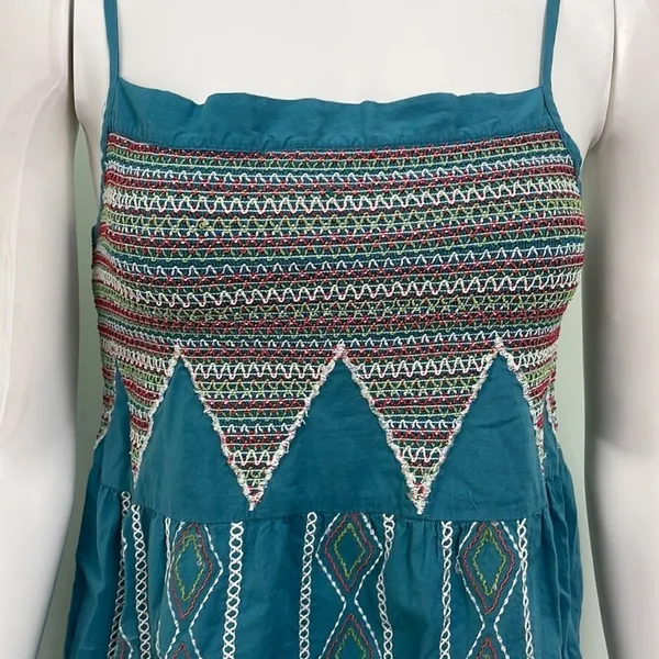 PrAna embroidered smocked tank - Image 2