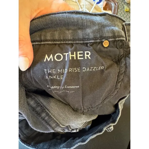 Mother Jeans Women 25 Washed Black Gray Mid Rise Dazzler Lighting‎ Up Lanterns - Image 11