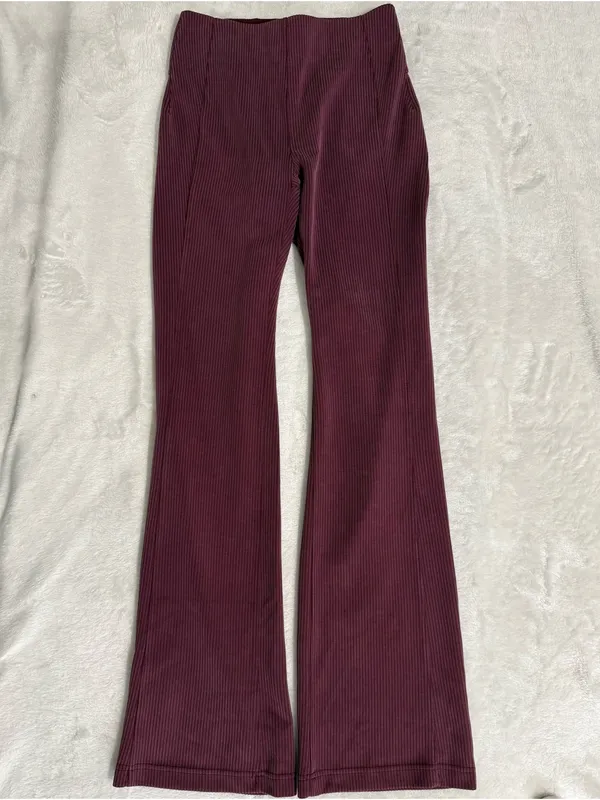 Lululemon Ribbed Softstreme Flared Pant Garnet Size 4 - Image 5
