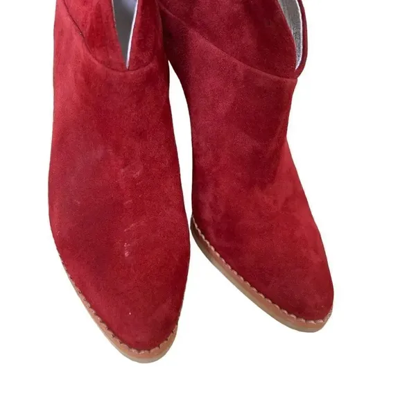 Lola Cruz Herne V Cut Zip Ankle Boot Red Suede 6.5 - Image 3