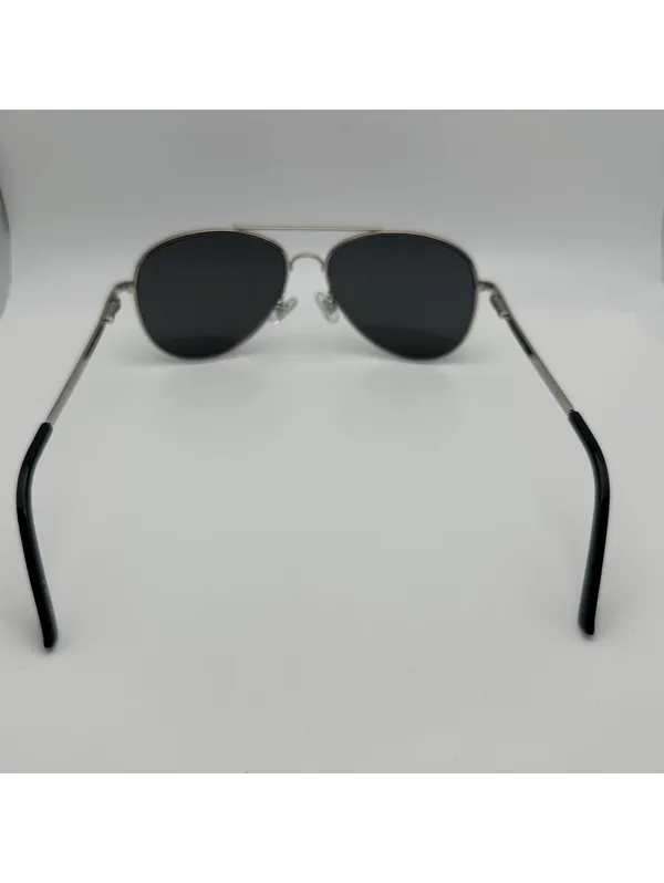 Banana Republic Aviator Sunglasses Silver Frame Black Lenses - Image 7