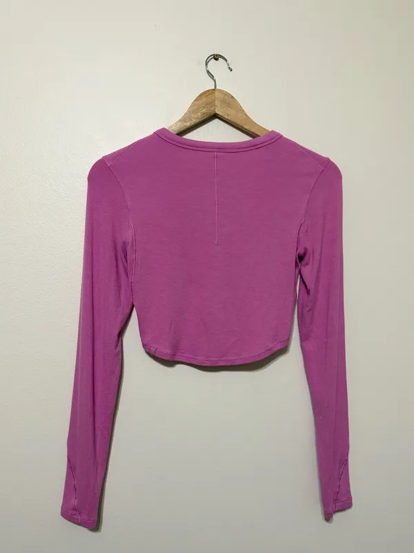 Lululemon Hold Tight Cropped Long-Sleeve Shirt Pink Purple Size 6 - Image 4