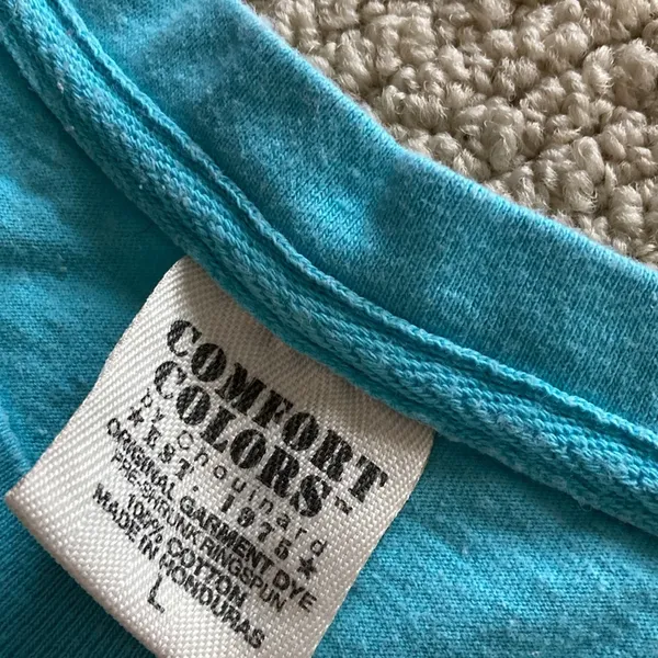 Comfort Colors Chickadees T-Shirt Light Blue Unisex Size Large Rush Chi Kappa - Image 3