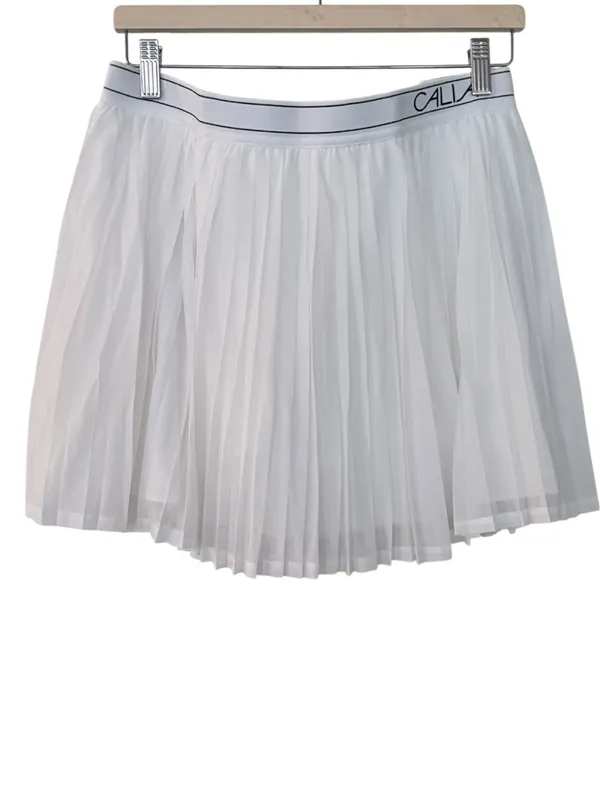CALIA Pleated Mesh Mini Skort White Size L NEW Tennis Pickleball Sporty - Image 4