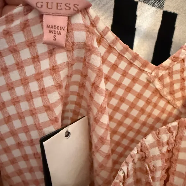 Guess orange Checkered Blouse - Image 2
