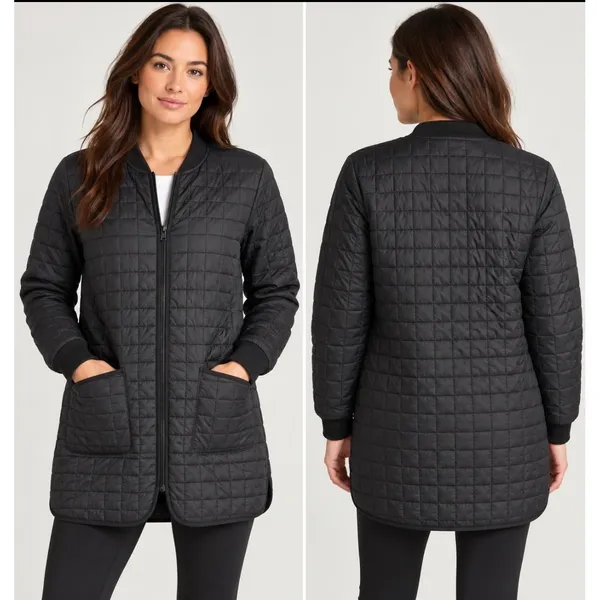 Athleta Grandview PrimaLoft Shell Jacket‎ Womens XL Black Puffer Coat Quilted - Image 2