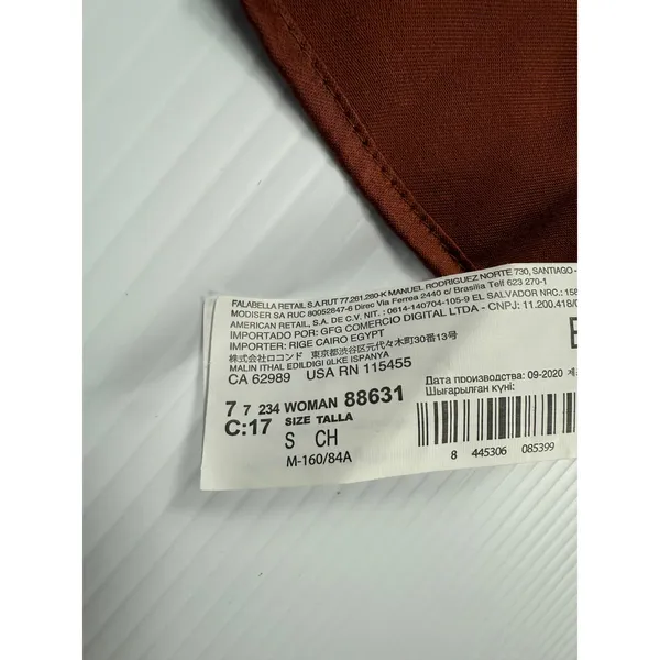 MNG Ruffle Long Sleeve‎ Blouse Elegant Top Copper Brown Size S - Image 7
