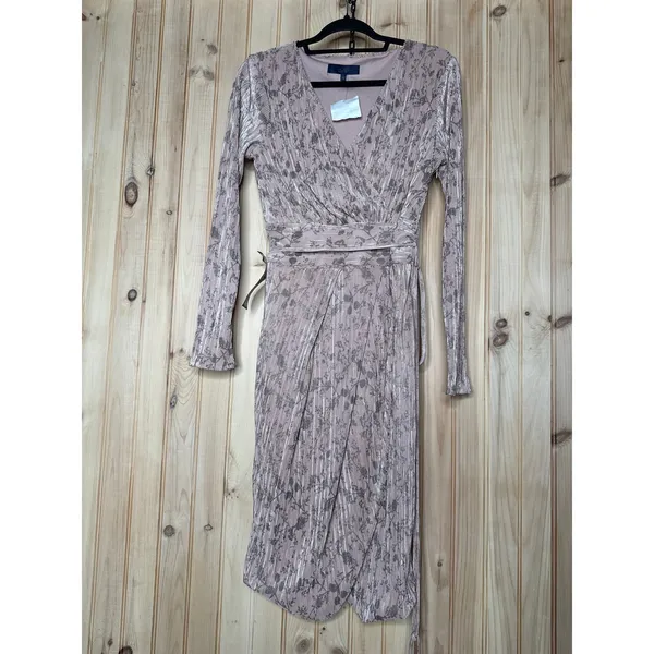 NWT RACHEL Rachel Roy Women's Silvia Long Sleeve Pleated Knit Dress Party Sz L - Image 2