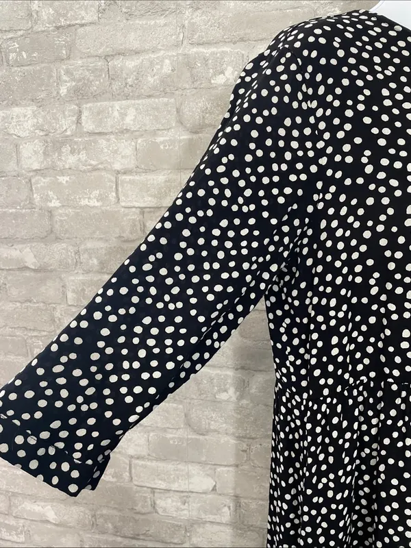 Zara Black and White Polka Dot Midi Dress - Image 2