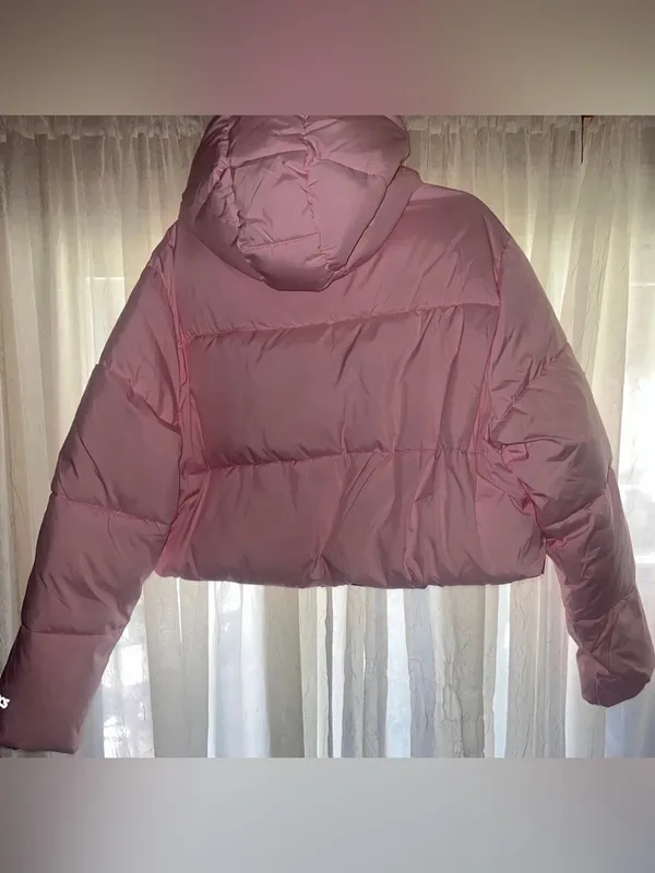 Fabletics Essential Cropped Hooded Puffer size XL in Sugar Pink NWOT - Image 5