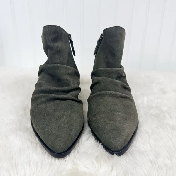 New KELSI DAGGER Brooklyn Ego Suede Slouch Ankle Boot Size‎ 7.5 Olive Green Boho - Image 3