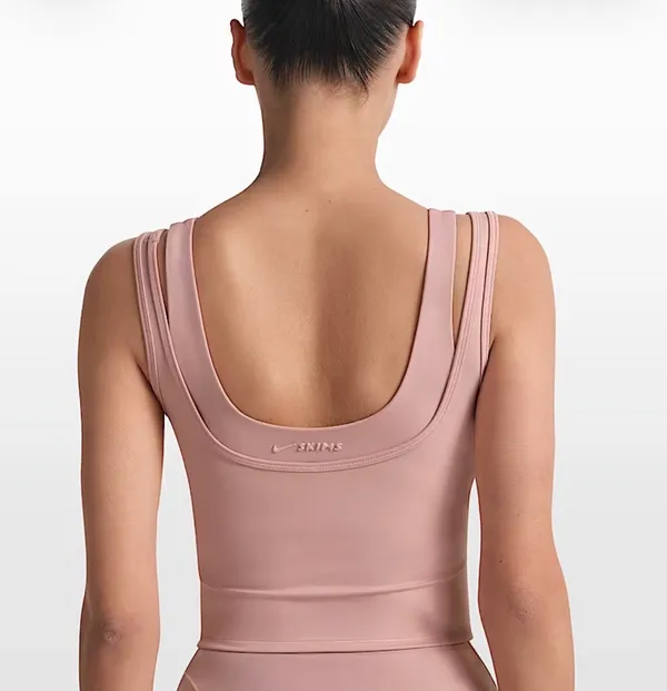 NikeSKIMS Matte Women's Double-Strap Scoop Tank Top Pink Himalayan Size M - Image 3