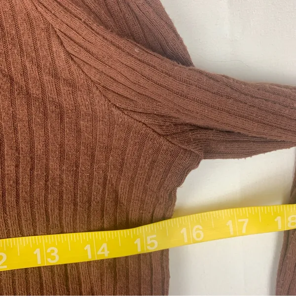 Reformation size small brown Cocoa Long Sleeve Top ribbed casual - Image 7