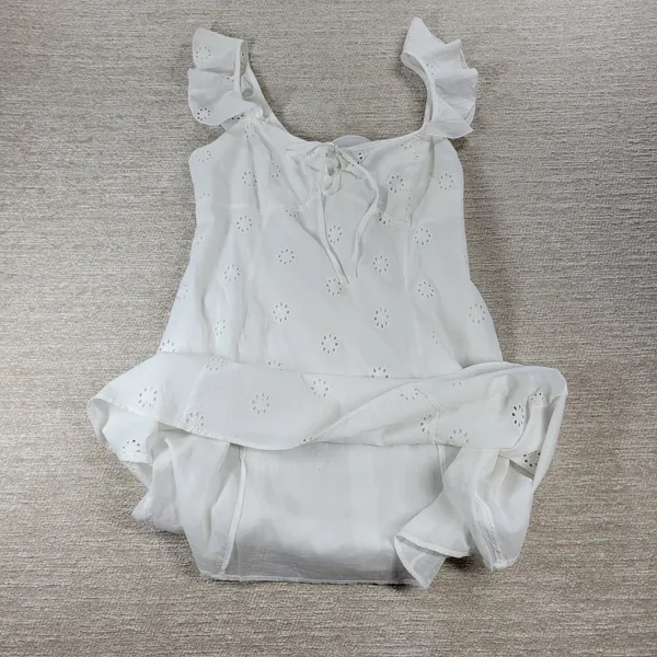 Princess Polly Besiana Broderie Anglaise Mini Sundress Sz 10 White Eyelet Ruffle - Image 16